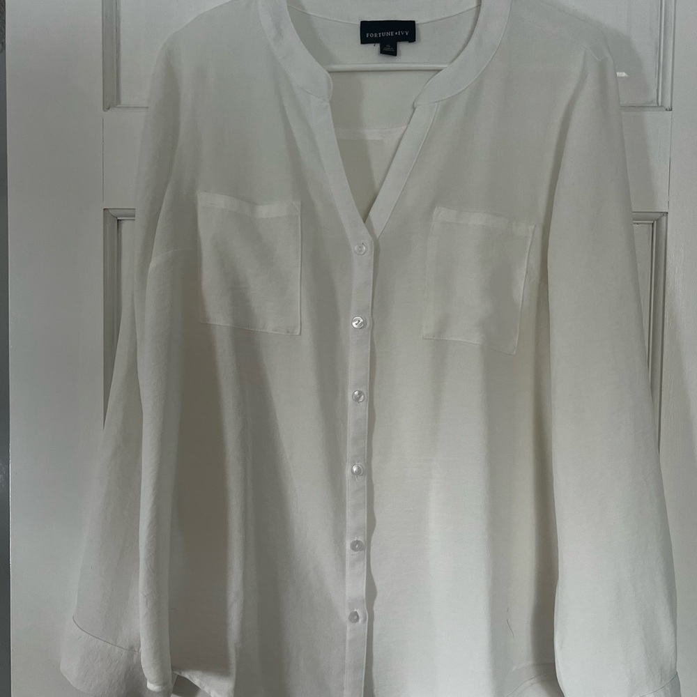 White Button-Up Blouse